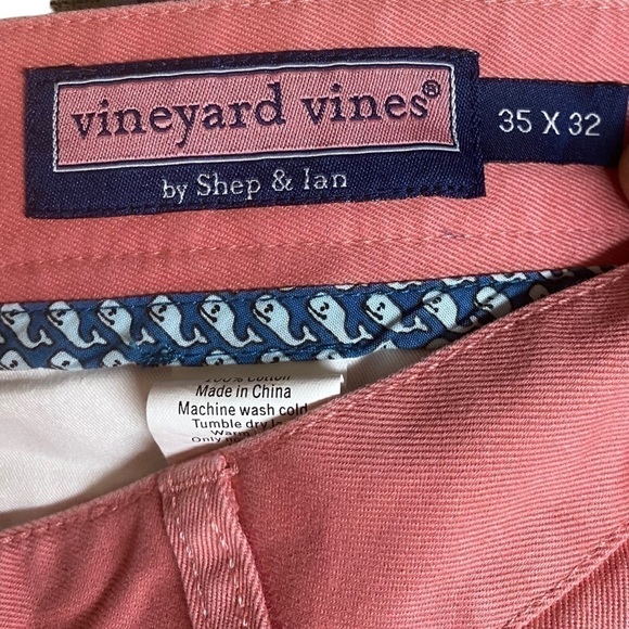 Vineyard Vines Club Pants Mens 35x32 Pink Chino Straight Leg - Picture 5 of 7